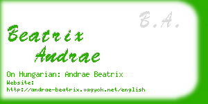 beatrix andrae business card